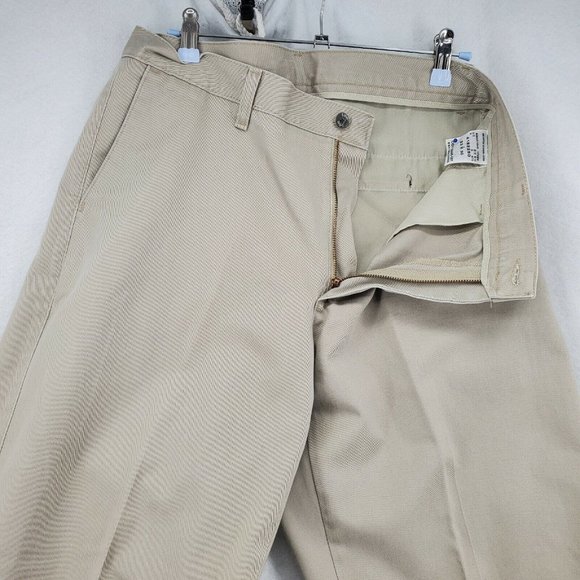 LEE Pants Men's Straight Leg Flat Front 100% Cotton Chinos Brown 33/30 - Picture 5 of 11